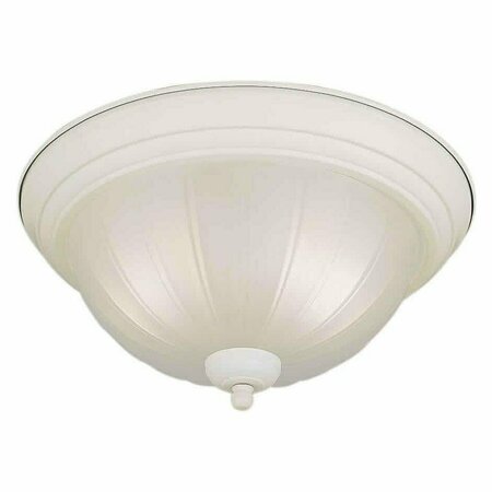 FORTE Two Light White Fluted Satin Etched Glass Bowl Flush Mount 50074